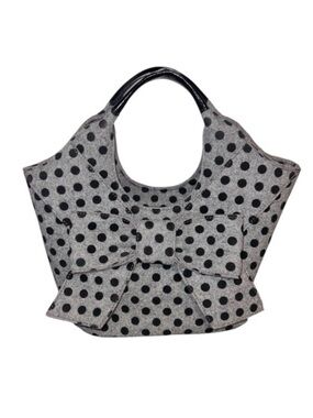 Kate Spade NY Pilgrim Hill Tate top handle bag Gray Black Polka dots & big bow